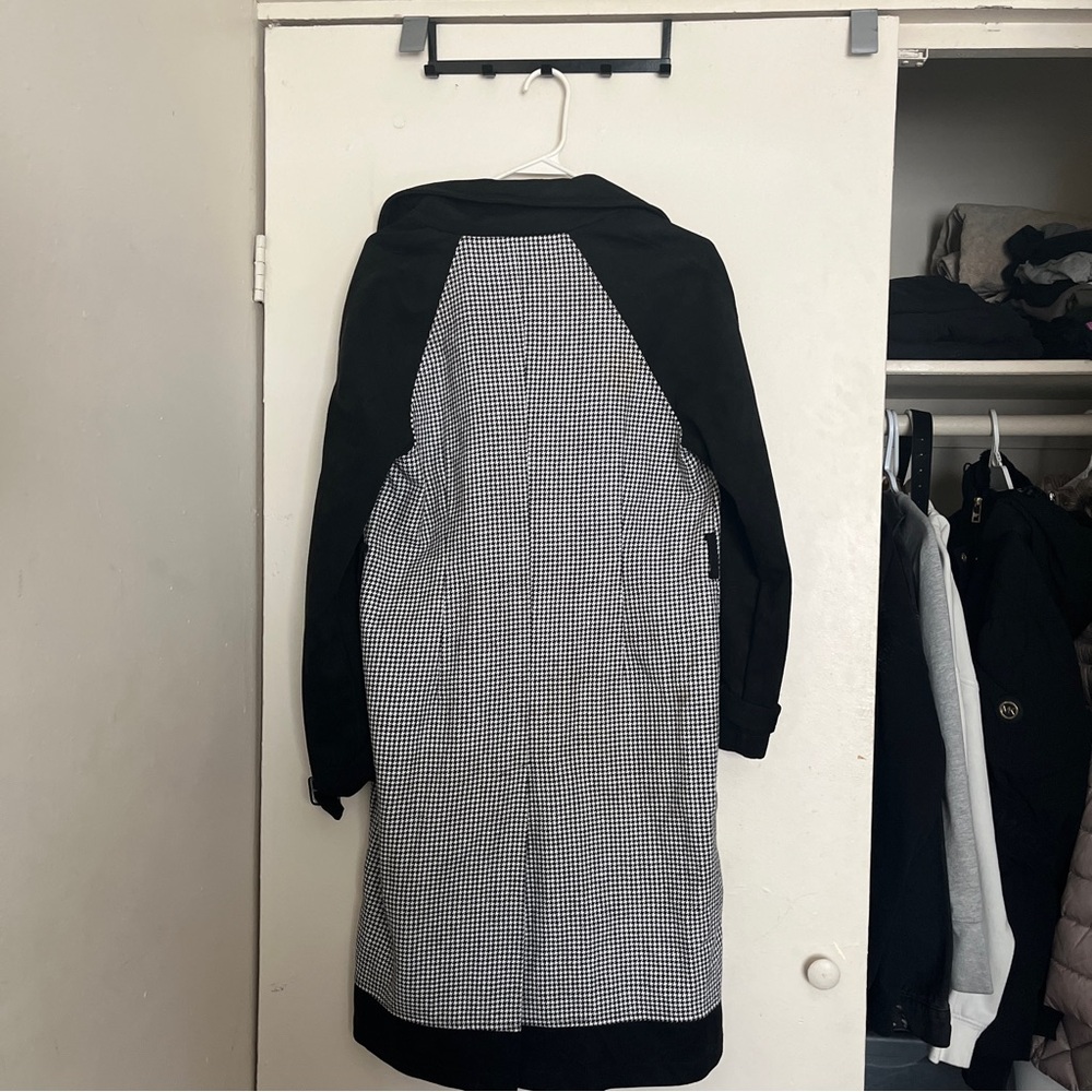 Alice Blue Black and White Trench Coat